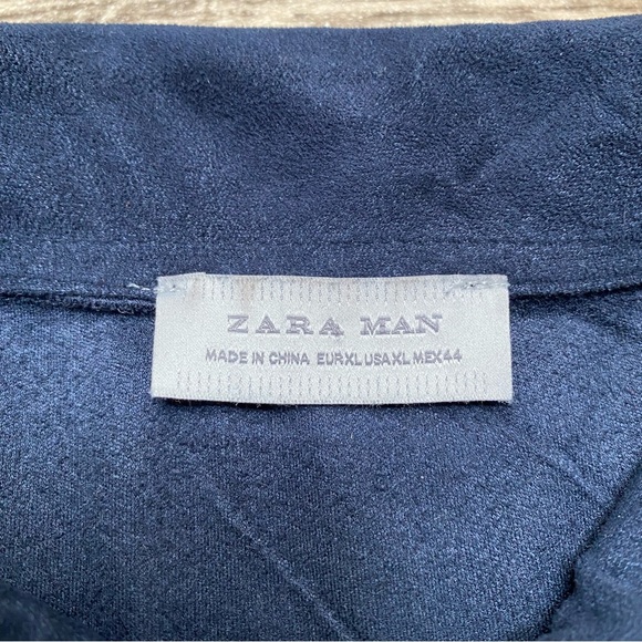 Zara Man Velour Zip Polo Shirt - Picture 13 of 15
